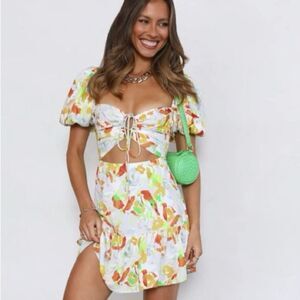 Hello Molly Yellow & Orange Floral Dress